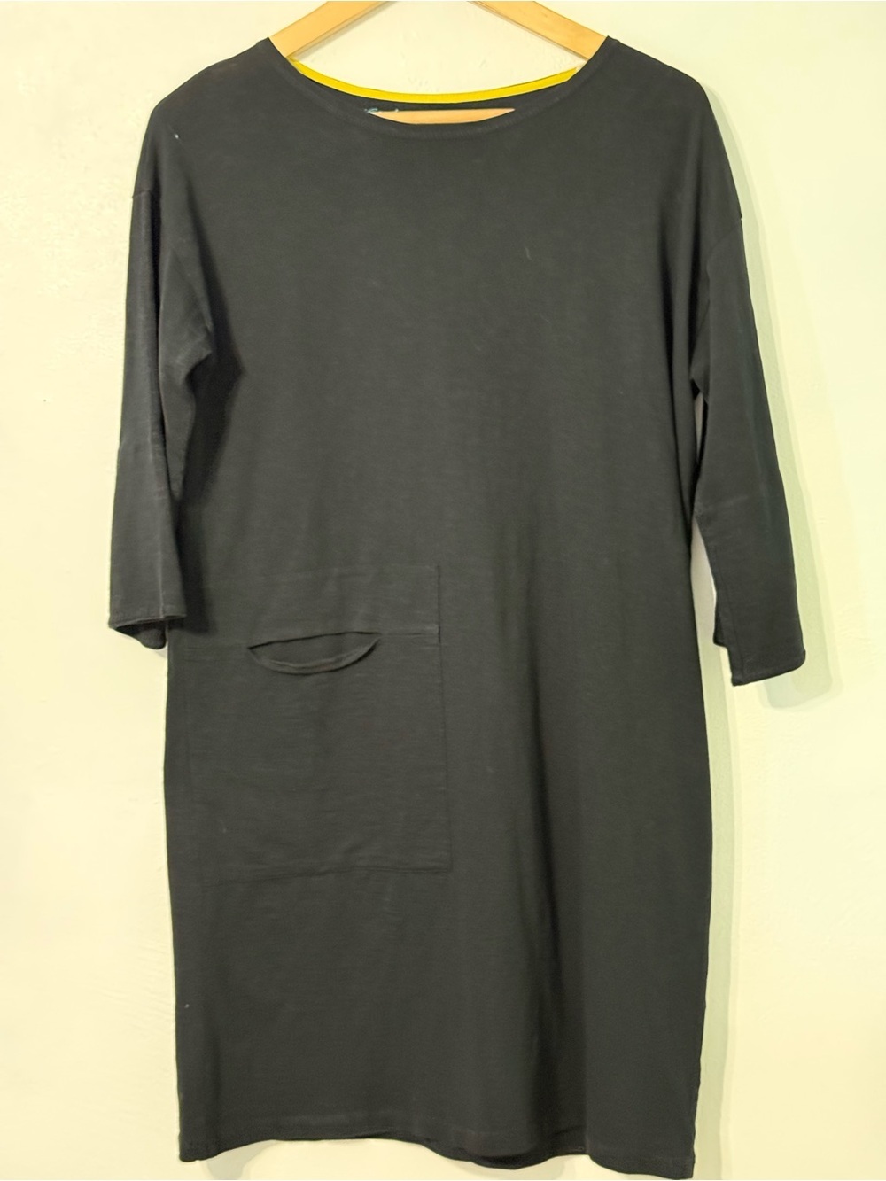 Gudrun Sjöden Black 3/4-Sleeve Dress organic cotton made in‎ Greece XS